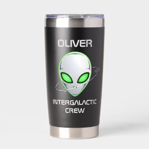Sleekes Sci-Fi-UFO-Alienkopf Thermobecher
