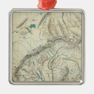 Sleems Karte von Mittelalaska Silbernes Ornament
