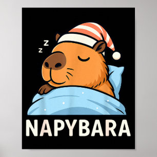 Sleeng Capybara Napybara Schlafthemd Schlafanzug J Poster