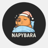 Sleeng Capybara Napybara Sleepshirt Pajamas Boys G Runder Aufkleber (Vorderseite)