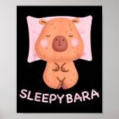 Sleeng Capybara Pajamas Nightgown Sleepybara Roden Poster (Vorne)