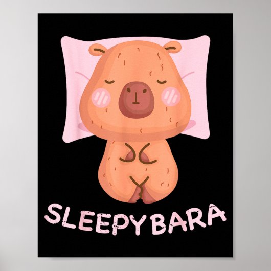 Sleeng Capybara Pajamas Nightgown Sleepybara Roden Poster (Vorne)