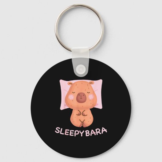 Sleeng Capybara Pajamas Nightgown Sleepybara Roden Schlüsselanhänger (Vorderseite)
