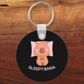 Sleeng Capybara Pajamas Nightgown Sleepybara Roden Schlüsselanhänger (Vorderseite)