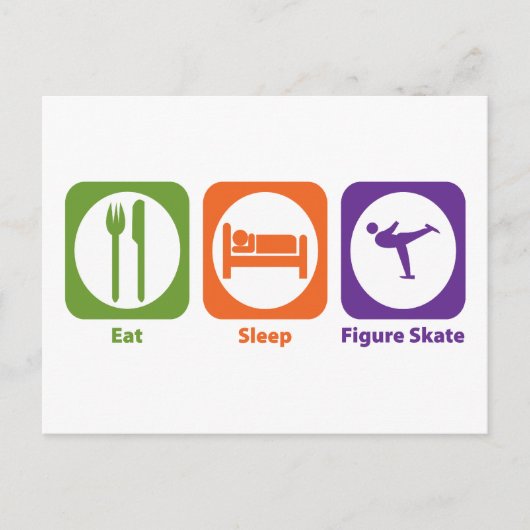 Sleep-Abbildung-Skate essen Postkarte (Vorderseite)