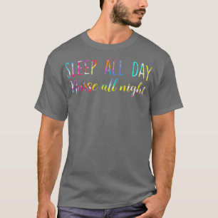 Sleep All Day Nurse All Night Funny Nurse Life App T-Shirt