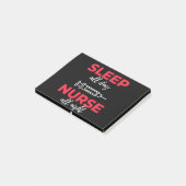 Sleep All Day Nurse All Night Post-it Klebezettel (angewinkelt)
