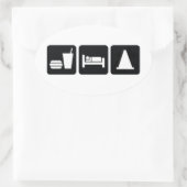 Sleep AutoX essen Ovaler Aufkleber (Tasche)