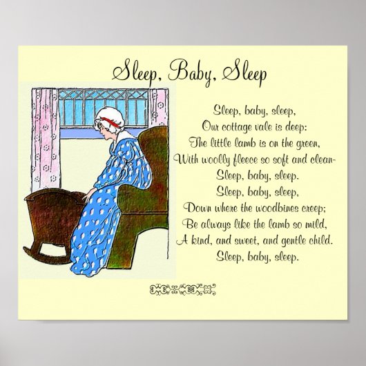 "Sleep, Baby, Sleep" Vintage Poster (Vorne)