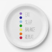 Sleep Balance Einfaches Chakra Design essen Pappteller (Vorderseite)