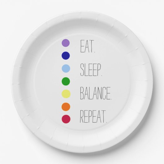Sleep Balance Einfaches Chakra Design essen Pappteller (Vorderseite)