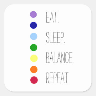 Sleep Balance Einfaches Chakra Design essen Quadratischer Aufkleber