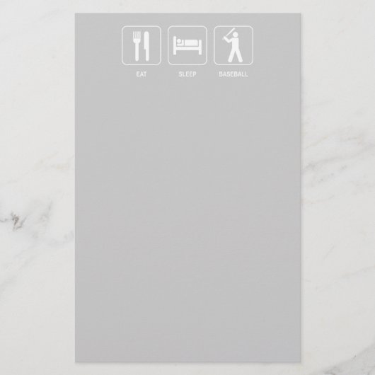 Sleep Baseball Stationery essen Briefpapier (Vorderseite)