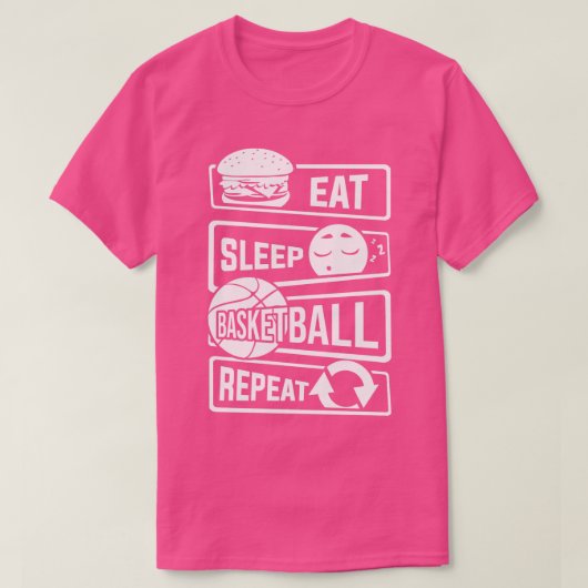 Sleep Basketball essen Wiederholen Ball Sport (2) T-Shirt (Design vorne)