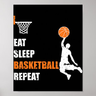 Sleep Basketball Wiederholen Basketball Boys und G Poster