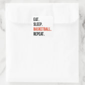 Sleep Basketball wiederholen Quadratischer Aufkleber (Tasche)