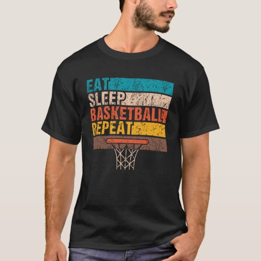 Sleep Basketball wiederholen T-Shirt (Vorderseite)