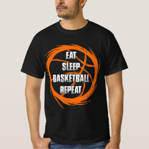 Sleep Basketball wiederholen Team Spielertrainer T-Shirt