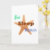 Sleep Beach essen - Grußkarte Karte (Gelbe Blume)