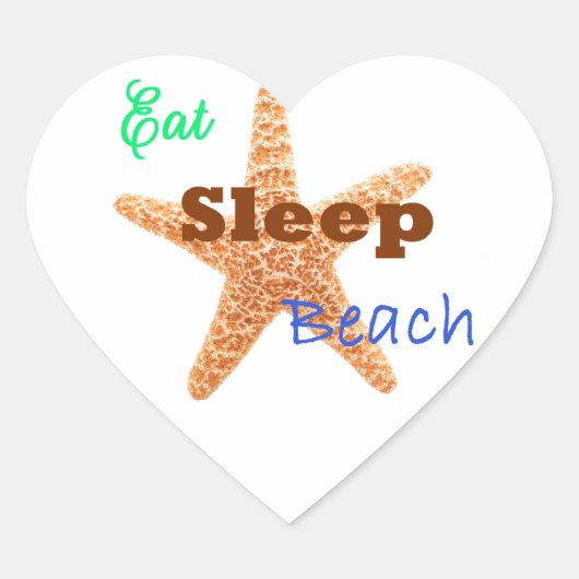 Sleep Beach essen - Heftpflaster Herz-Aufkleber (Vorderseite)