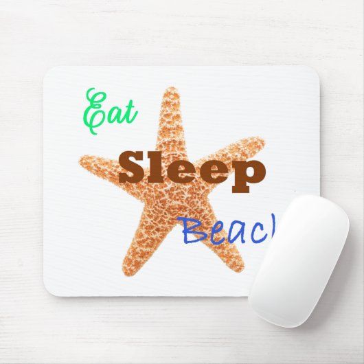 Sleep Beach essen - Mouse Pad Mousepad (Mit Mouse)