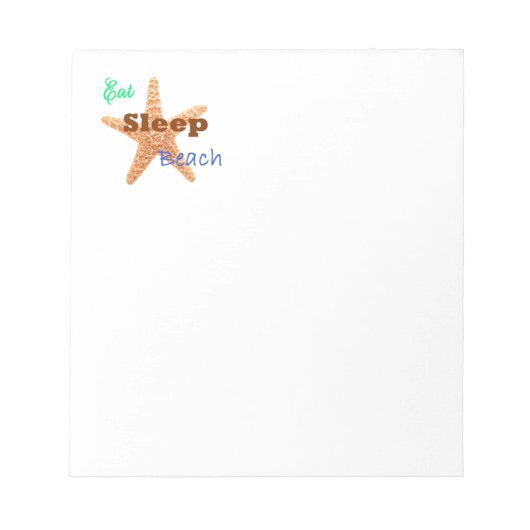 Sleep Beach essen - Notepad Notizblock (Vorderseite)
