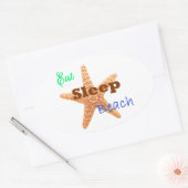 Sleep Beach essen - Oval Sticker (Umschlag)