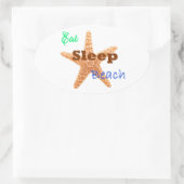 Sleep Beach essen - Oval Sticker (Tasche)