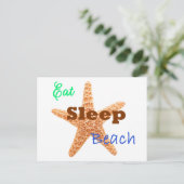 Sleep Beach essen - Postkarte (Stehend Vorderseite)