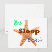 Sleep Beach essen - Postkarte (Vorne/Hinten)