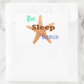 Sleep Beach essen - Rectangle Aufkleber (Tasche)