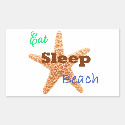 Sleep Beach essen - Rectangle Aufkleber (Vorderseite)