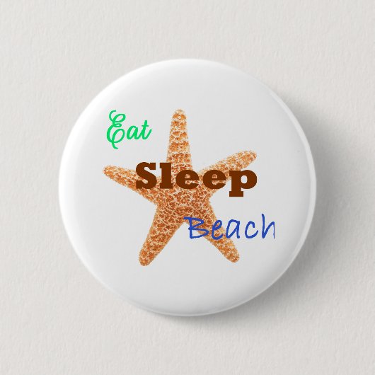 Sleep Beach essen - Schaltfläche Button (Vorderseite)