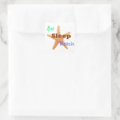 Sleep Beach essen - Square Sticker (Tasche)