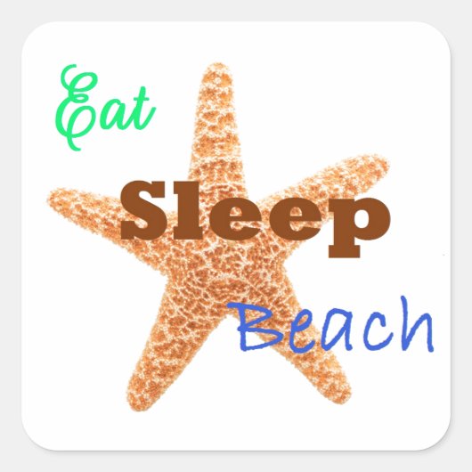 Sleep Beach essen - Square Sticker (Vorderseite)