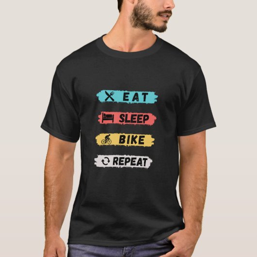 Sleep Bike wiederholen T-Shirt (Vorderseite)