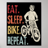 Sleep Bike Wiederholung Retro Bike Mountain Biker Poster (Vorne)