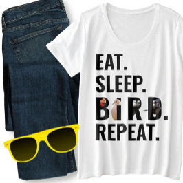 Sleep Bird Vogelbeobachters Plus-Größe wiederholen Große Größe T-Shirt