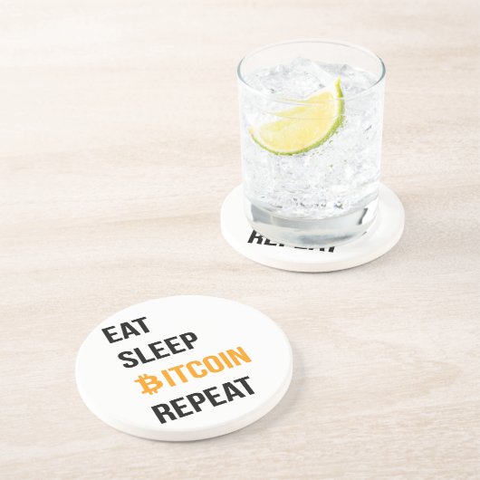 Sleep Bitcoin wiederholen Getränkeuntersetzer (Seite)