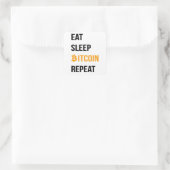 Sleep Bitcoin wiederholen Quadratischer Aufkleber (Tasche)
