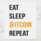 Sleep Bitcoin wiederholen Weinetikett (Einzelnes Label)