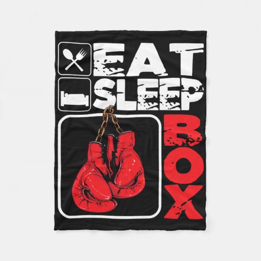 Sleep Box essen - Boxing Lover Gym Boxer Kickboxin Fleecedecke (Vorderseite)