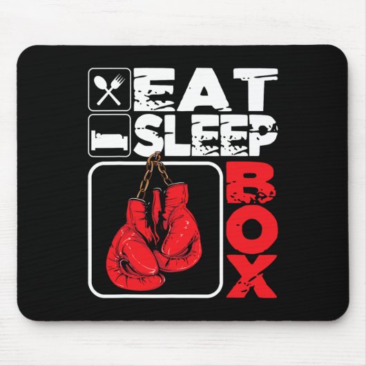 Sleep Box essen - Boxing Lover Gym Boxer Kickboxin Mousepad (Vorne)
