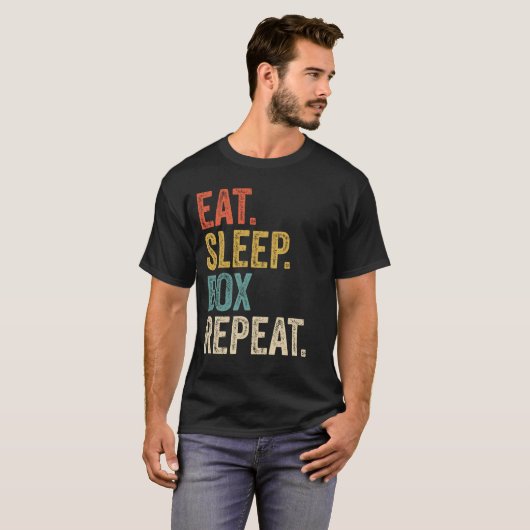Sleep Box Wiederholen Funny Boxing T-Shirt (Vorne ganz)