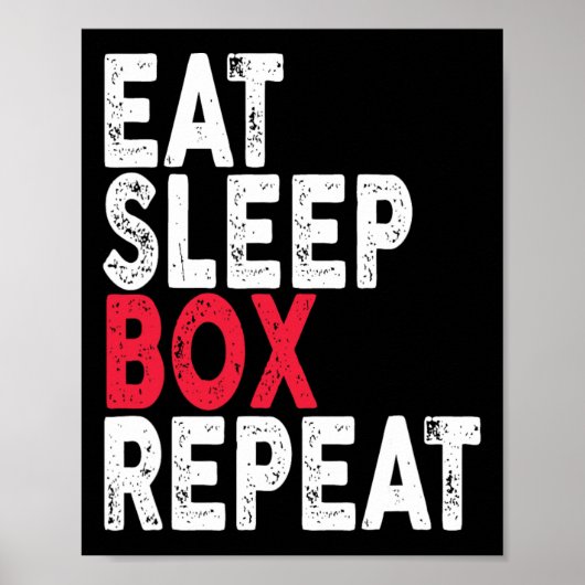 Sleep Box Wiederholung des Boxing-T-Shirts Poster (Vorne)