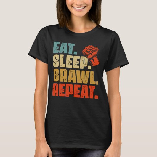 Sleep Brawl Wiederholen von Gefechtern oder Gamern T-Shirt (Vorderseite)