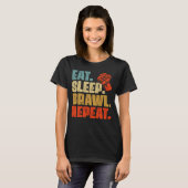 Sleep Brawl Wiederholen von Gefechtern oder Gamern T-Shirt (Vorne ganz)