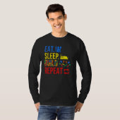 Sleep Build Repeat Gebäude Builders Blöcke essen T-Shirt (Vorne ganz)