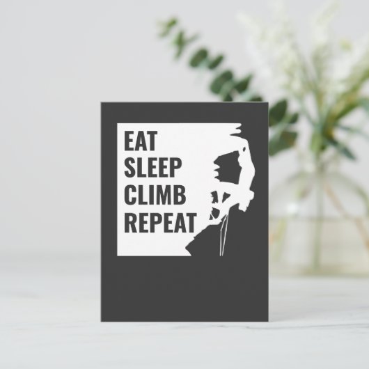 Sleep Climb essen Wiederholung Postkarte (Stehend Vorderseite)