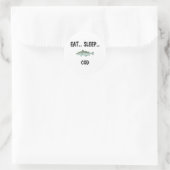 Sleep COD essen Runder Aufkleber (Tasche)